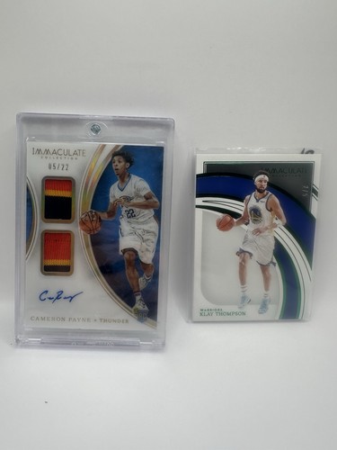Panini Immaculate Collection 2 Card Lot Payne Patch Auto /22, Klay /5