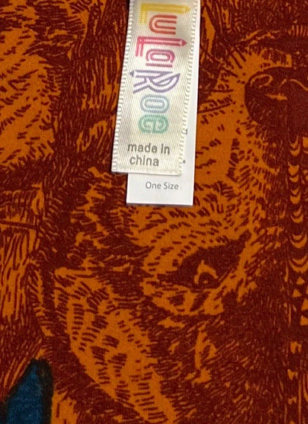 Leggings LuLaRoe OS Talla Única Raro MARRÓN Animal Salvaje Tribal LOBO Nativo Americano Foto 4 de 4