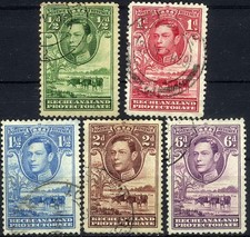 Bechuanaland 1938 King George Cattle Used (SC# 124-127, 130)