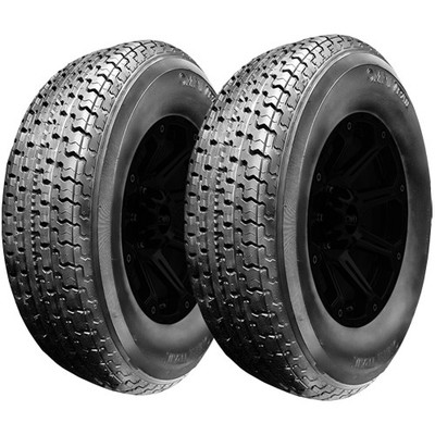 (QTY 2) ST235/80R16 Omni Trail STR Trailer 126/123M LRF Black Wall Tires