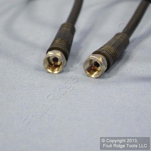 Leviton Black 3 Ft Coaxial Video Cable RG59 Plugs 75-Ohm F-Type Wire C5851-3E - Picture 4 of 5