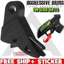 AGGRESSIVE ARMS RAZZOR STEALTH BLACK FLAT ALUMIN TRIGGER FOR GLOCK GEN 1 2 3 4 5