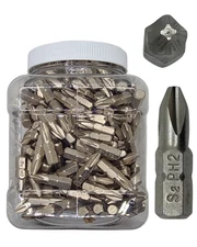 300 Piece Phillips#2 Screwdriver Bits-in-Bulk, 1-Inch Length , 1/4 Hex, S2 Steel