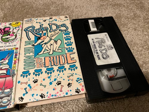 Vntg Rude Dog VHS Lot In The Mood Dweebin’ Around Pink Cadillac Tape Set Cartoon - Picture 2 of 4