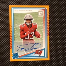 Panini 2025 Donruss Rated Rookie Autograph Tez Johnson #313 Buccaneers Football