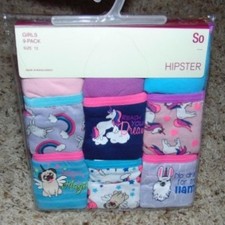 Girls 9 Pc Underwear 14 Hipster Panties SO Dream Rainbow Unicorn Cotton