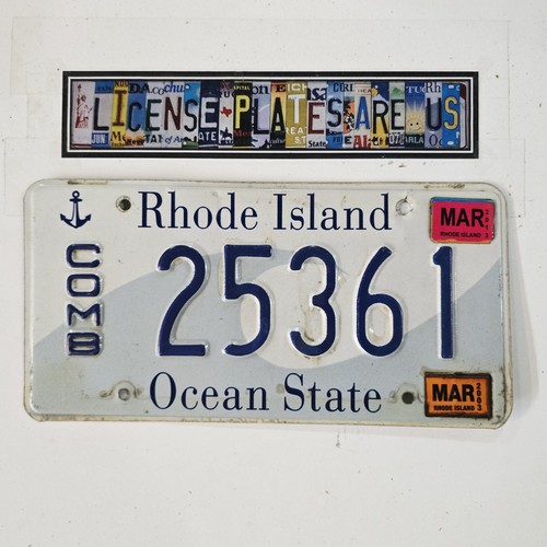 Vintage Rhode Island License Plate Original RI Wave Ocean State Tag COMB 25361