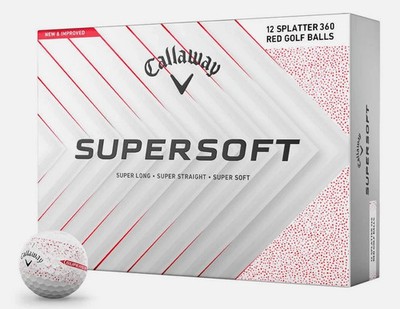 Callaway Supersoft Splatter Red 1 Dutzend Golfbälle Brandneu (12 Bälle)
