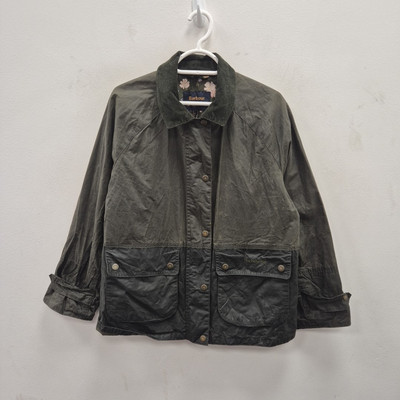 Barbour X National Trust Foxglove Wax Waterproof Floral Green Coat Jacket  UK 10 UK