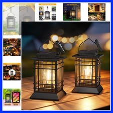 Solar Lanterns Outdoor Waterproof, Hanging Solar Lights for Outside 2 Pack
