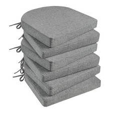 Chair Cushions for Dining Chairs 6 Pack, Kitchen 6 Count Pack of 1 Dark Grey