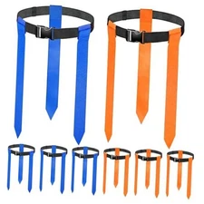 Flag Football Belts, 6/14 Players Game Kit with 6 Sets (3 Orange and 3 Blue)