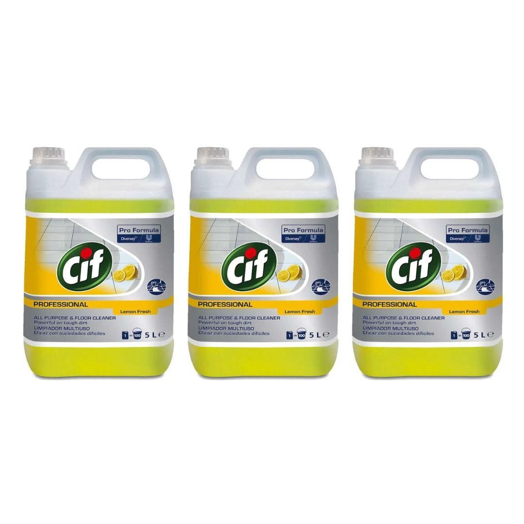 CIF Professional All Purpose & Floor Cleaner Lemon 5 Litre - Pack of 3