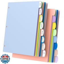 HABGP 16Pcs/2 Set 3 Ring Binder Dividers with Tabs, 8 Color Tab Divders for 3