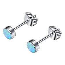 Earrings for Women, Titanium Opal Stud, Non-Nickel Earring, Hypoallergenic Earri
