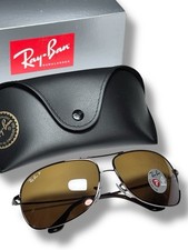 Occhiali da sole Ray Ban RB3267 014/83 polarizzati lucido marrone scuro 64-13 mm autentici
