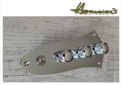 Loaded Control Plate Chrome & Potis & Switchcraft Jack for Jazz Bass