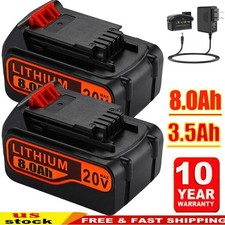 For Black and Decker 20V MAX 8.0Ah Battery 20V Lithium LBXR20 LBX20 or Charger