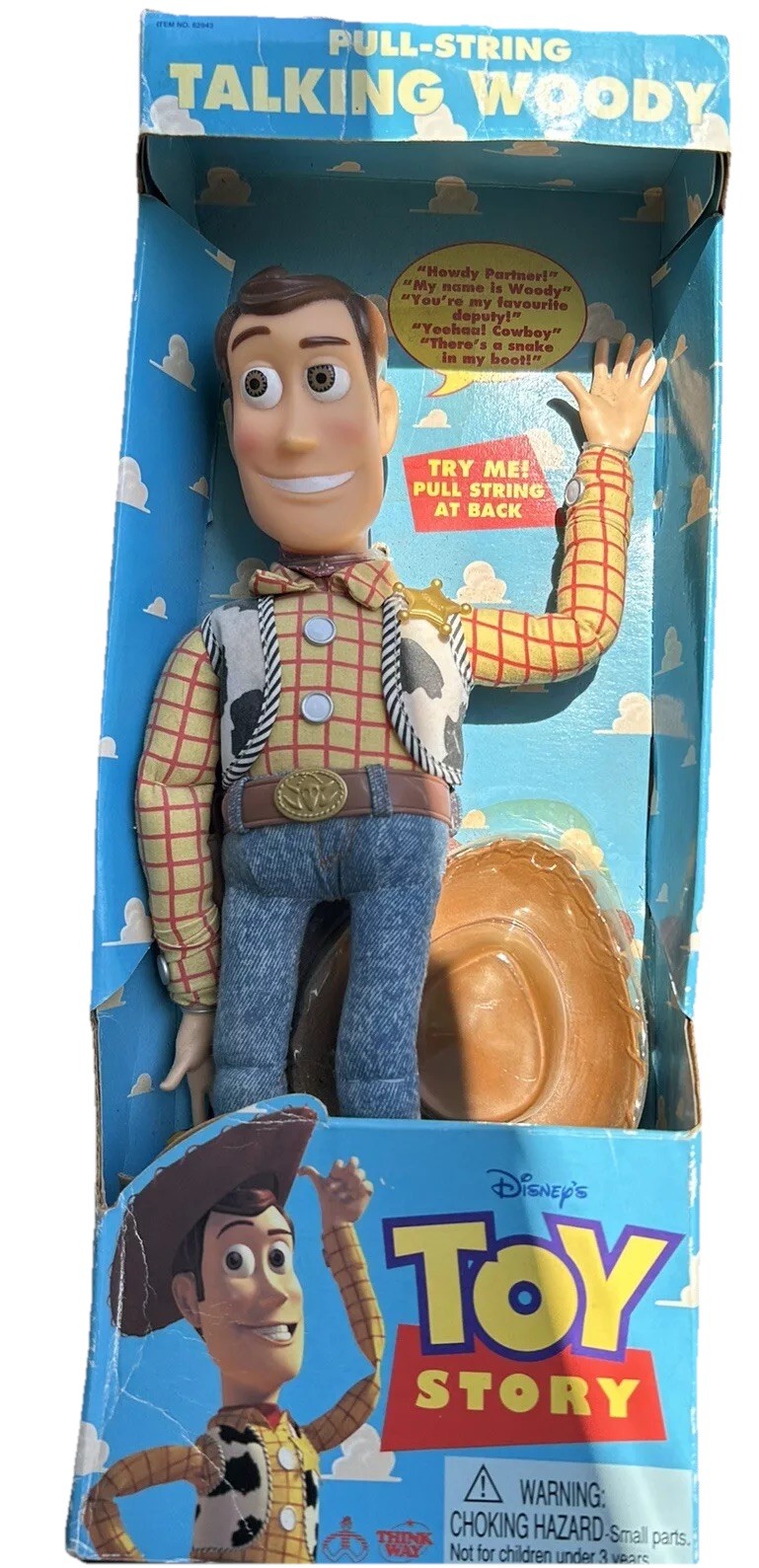 Vintage Disney Toy Story Pull String Talking Woody #62943 (1995) Boxed