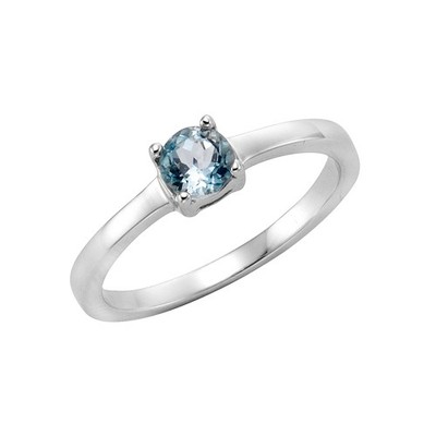 Ring Silber 925 rhodiniert mit Blautopas (beh.) 5mm