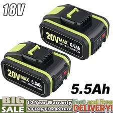 2PACK 20V MAX 5.5Ah Li-ion Battery high Capacity For Powershare WA3551 For WORX