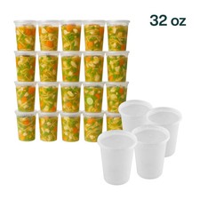ProTakeOut, 32 oz Heavy-Duty PP Deli Containers with Lids 100 Sets