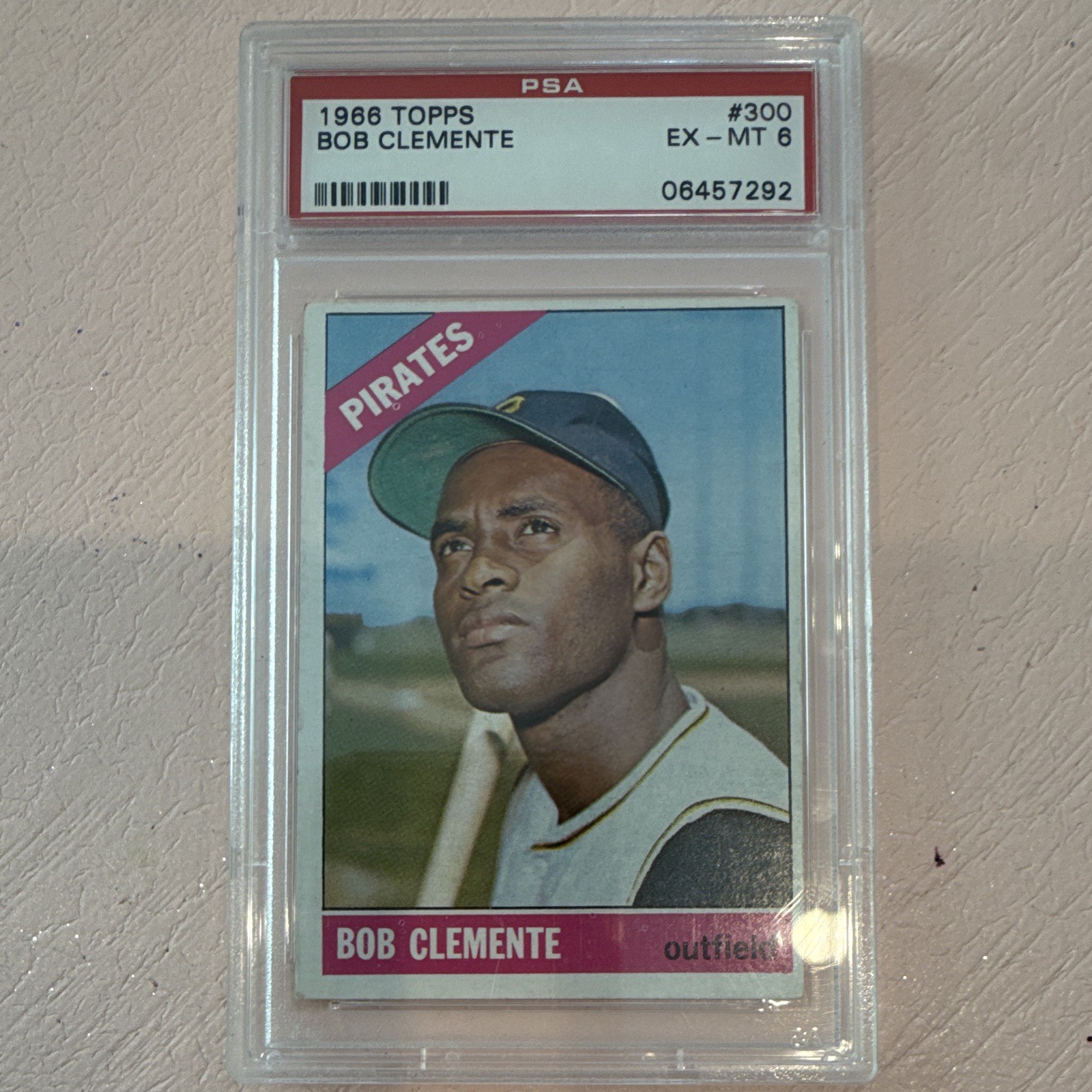 Topps 1966 Roberto Clemente Called Bob on Card #300 PSA 6 EX-MT Pirates