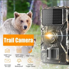 1080P Hunting Camera 16MP Infrared Night Vision IP66 Waterproof Trail Camera n6u