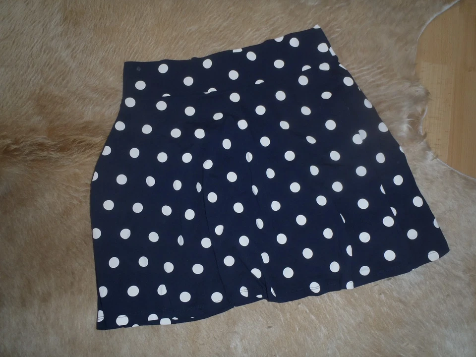 Montego Damen Rock Blau/beige Gr. 40 Gummibund Punkte Secondhand ansehen!! - Bild 1 von 4