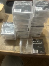BCW 15 Count Clear Hinged Card Storage Boxes Case Holder Sports Trading Lot 15