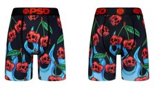 PSD "CHERRY BOMB" Calaveras Malla Paneles Delanteros y Traseros 7" Entrepierna Boxers Para Hombre L Nuevo Con Etiquetas