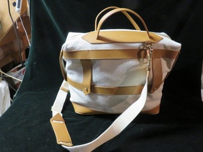 Paravel Large Weekender Vegan Leather/Canvas Bag (Scout Tan) RARE, EUC!