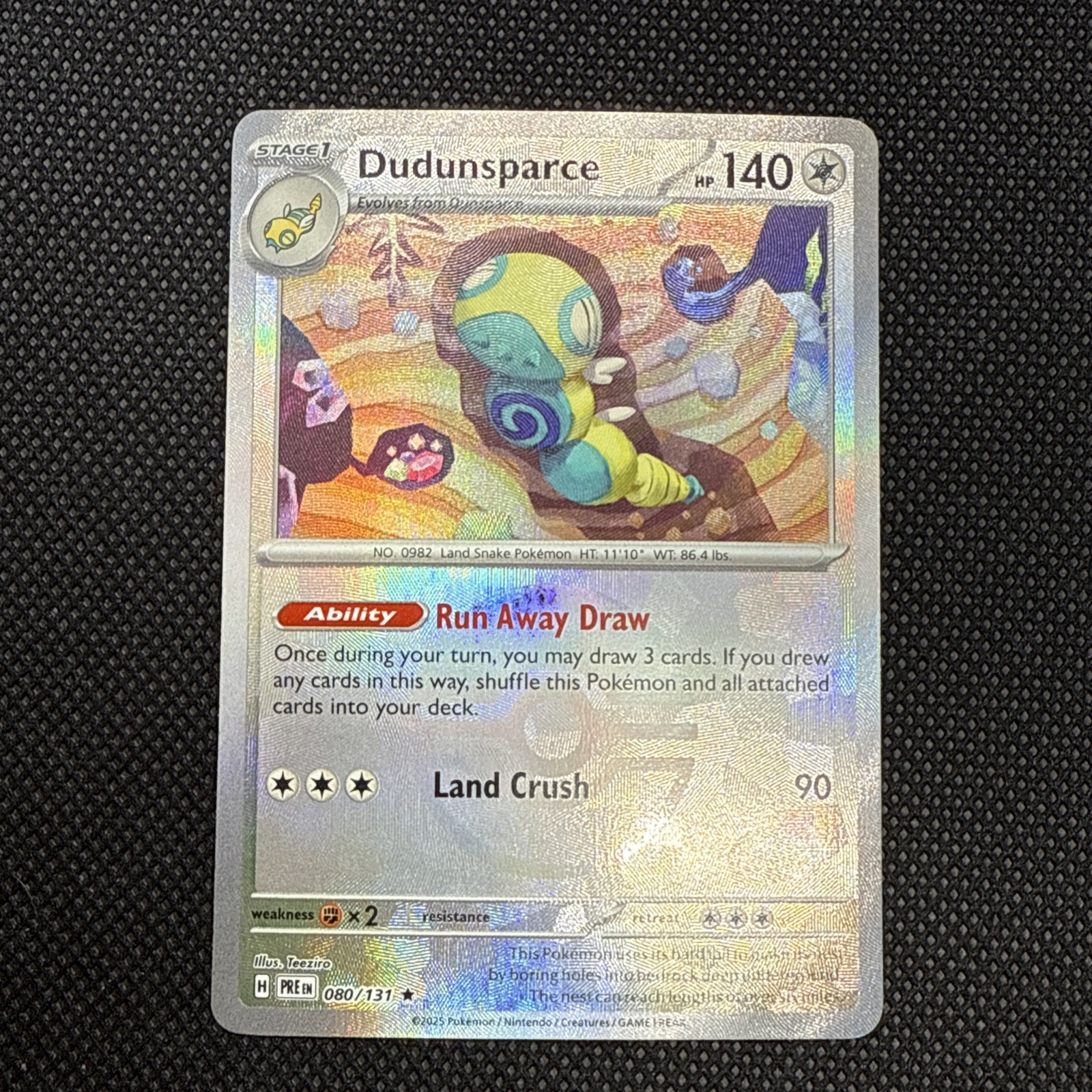 Pokémon Dudunsparce (Poke Ball Pattern) 080/131 Sv: Prismatic Evolutions Holo NM