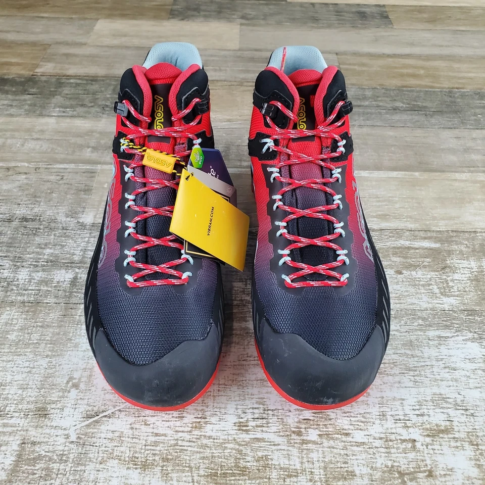 Zapatos de senderismo Asolo Eldo GV ML para mujer talla 7,5 Celadon rojo amapola con cordones parte superior baja Foto 2 de 4