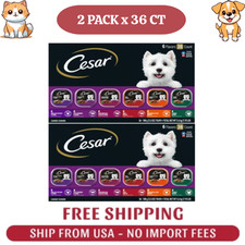  2 pack Cesar Classic Loaf In Sauce Wet Dog Food Variety Pack, 3.5 oz 36 Pack 