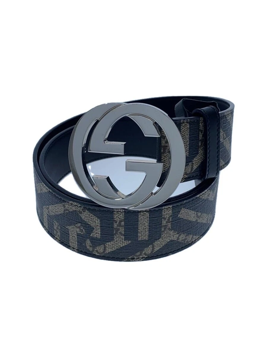 Ceinture à rayures boucle GUCCI PVC BLK motif total homme 411924