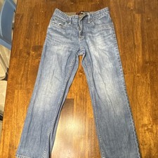 HAWK Boys Straight Jeans 12 Regular Blue 100 Cotton Denim Zip Button Pockets