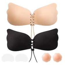 Sticky Bra Push Up  Adhesive,Invisible,Sticky on B, Skin Tone and Black