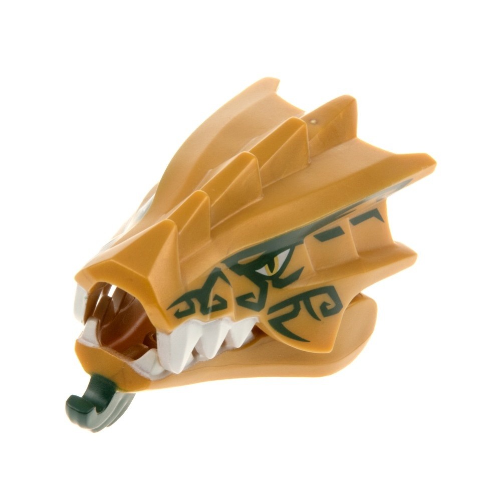 1X Lego Dragon Head Ninjago Gold Teeth White Upper/Lower Jaw 40934pb01 40933pb01
