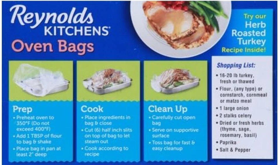 Reynolds Kitchens Turkey Size Oven Bags Up to 24 Pounds - 2 Count - Image 4 of 4