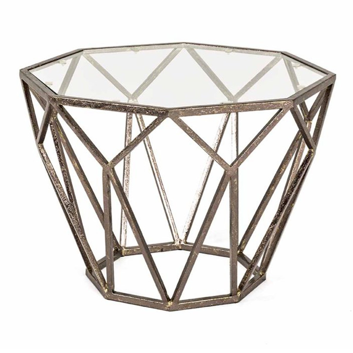 Table d'appoint en verre Nila 55cm bronze apportant une atmosphère cosy et poétique