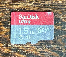 Sandisk Ultra 1.5TB MicroSDXC Micro SD Memory Card A1 V10 UHS-I -Very Good Cond