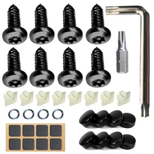 License Plate Screws Kit, 8 Sets Black Stainless Steel One Size, 