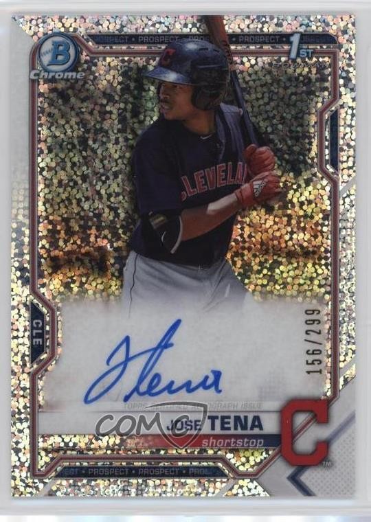 2021 Bowman Chrome Prospects Speckle Refractor /299 Jose Tena #CPA-JT Auto 0m89