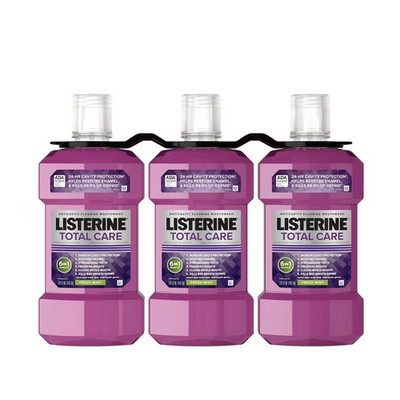 Listerine Total Care Mouthwash, Fresh Mint, 33.8 fl. oz., Pack of 3