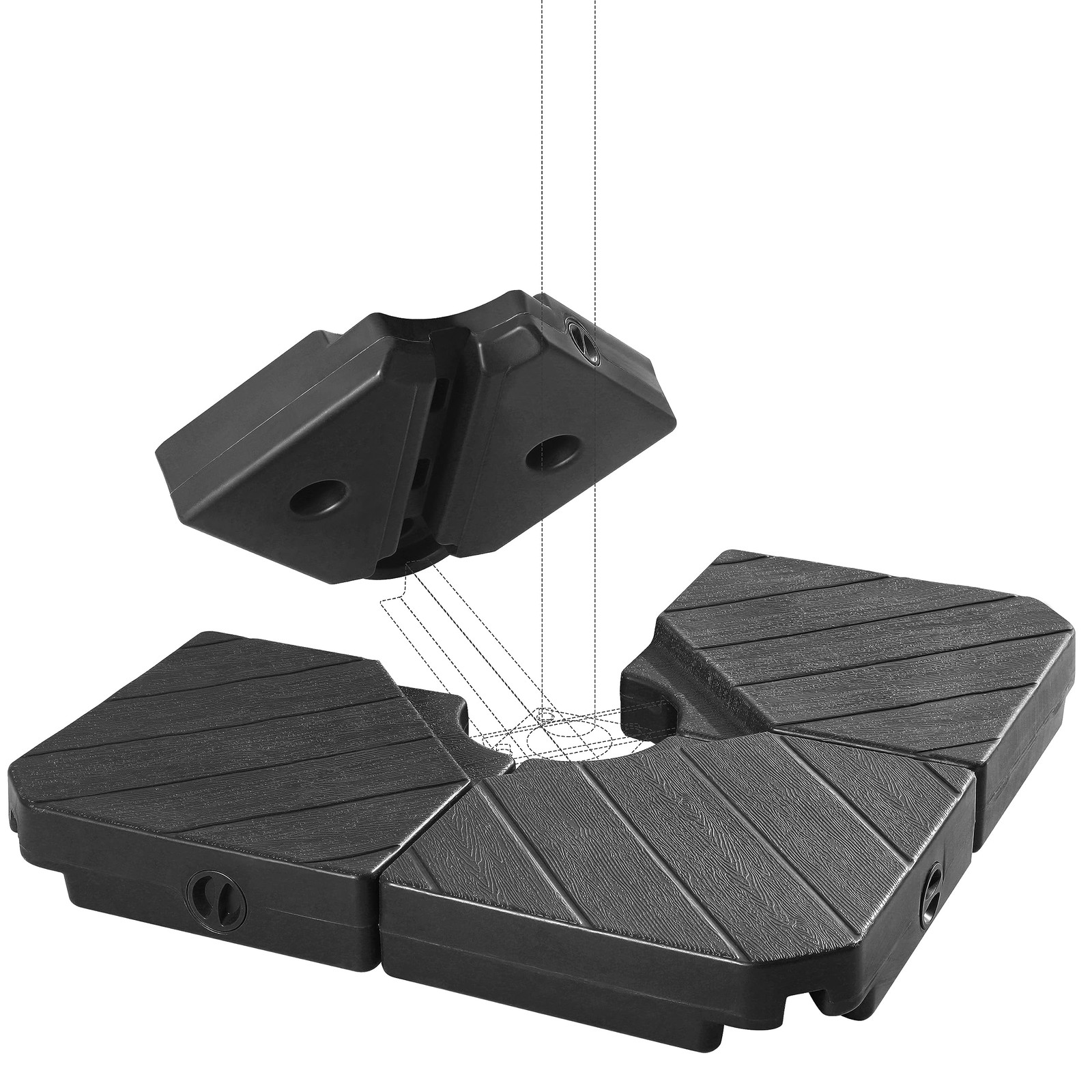 Подставка для зонта FRUITEAM Patio со смещенным основанием для зонта весом 180 фунтов заполненная песком для тяжелых условий эксплуатации - Черный 17090₽