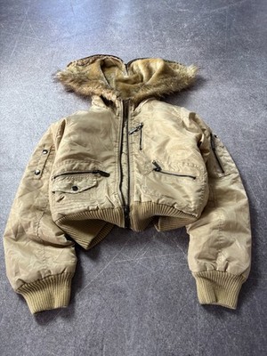 2000s Cropped STREETWEAR JAPANESE STYLE HOOD  JACKET WITH FUR 90