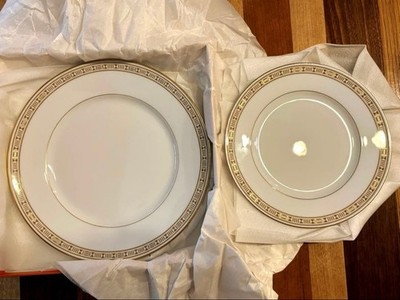 Hermes Egee Set Of 2 Dinner / Dessert Plate Tableware Porcelain Box Unused.