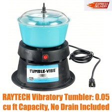 RAYTECH Vibratory Tumbler: 0.05 cu ft Capacity, No Drain Included