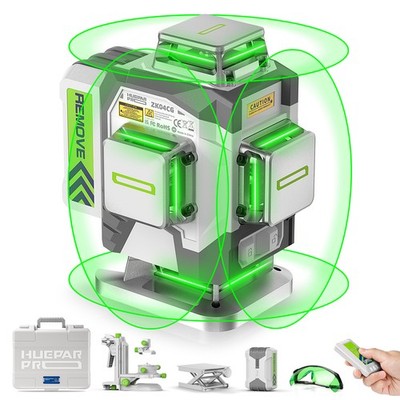 Huepar Pro Laser Level 360 Self Leveling Green 4D Laser for Construction ZK04CG
